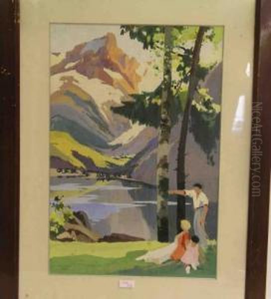 Berglandschaftmit Personenstaffage - view 1