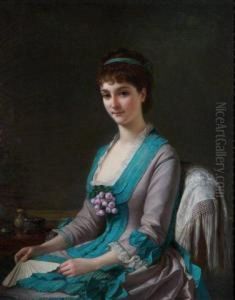 Portrait De Mademoiselle Alice De Cessac by Alexis Joseph Perignon