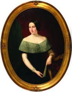 Retrato De Dama Con Abanico by Alexis Joseph Perignon
