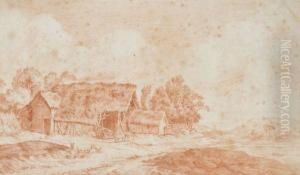 Paire De Paysages Animes by Alexis Nicolas Perignon