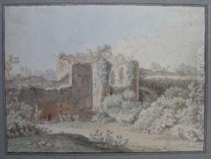 Ruines D'un Chateau Envahi Par La Verdure