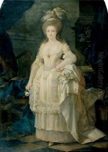 Portrait De Jeune Femme A La Rose by Lie Louis Perin-Salbreux