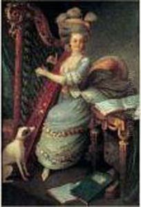Une Jeune Harpiste by Lie Louis Perin-Salbreux