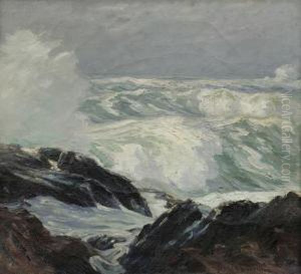 Waves Crashing On Rocks - view 1