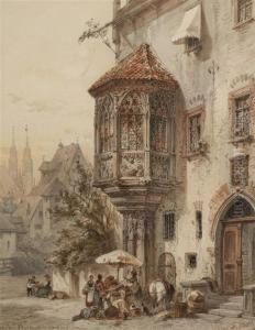 Am Sebalder Pfarrhouse In Nuremberg by Friedrich Perlberg