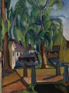 View Of Nagybanya In The Summer by Vilmos Perlrott-Csaba