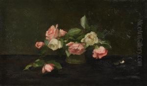 Pink And White Roses by Louise Ellen Perman