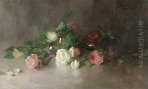 Still Life Of Roses by Louise Ellen Perman