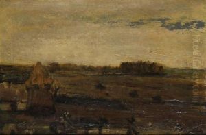 Landschap Met Boer Bij Hooimijt by Constant Permeke