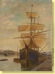 Trois-mats A Quai by Henri Louis Permeke