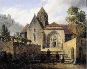 Animation Sur Le Parvis D'une Eglise De Montagne