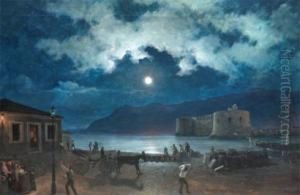 Vue Nocturne De Naples by Henri Pernot