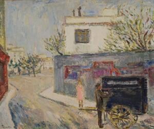 "paese" Olio Su Tela Firmato In Basso A Sinistra, In Cornice by Francesco Perotti