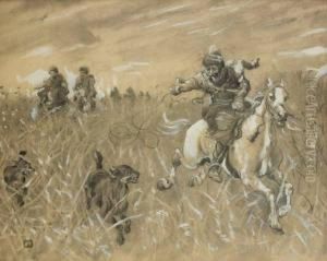Cosaques Attaquant Lesloups by Vassily-Grigorievitch Perov