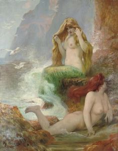 Mermaids At The Shore by Henry Perrault