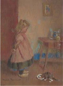 Girl With Cat by Ida Marie Perrault