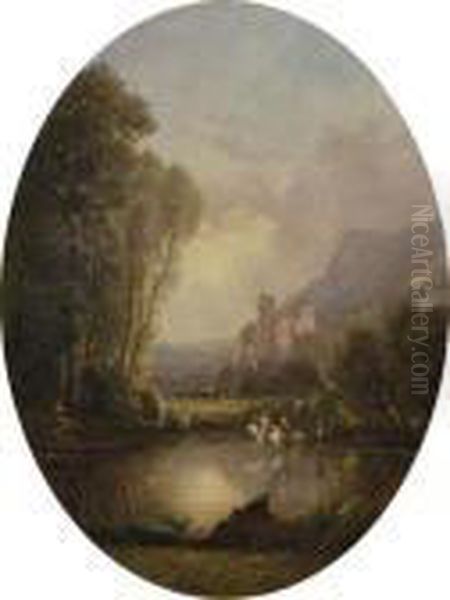 Cavalier Traversant Un Coursd'eau - view 1