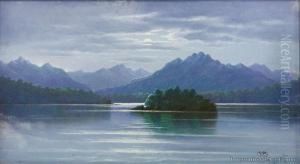 Full Moon, Lake Te Anau by John Douglas Perrett