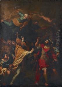 Le Pape Et La Royaute Cedant Devant L'intervention Divine by Francois Perrier Le Bourguignon