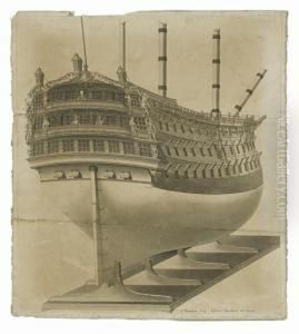 Draft Of A Stern View Of The Hull And Lower Masts Of H.m.s.
Queen Charlotte by J. Perriman