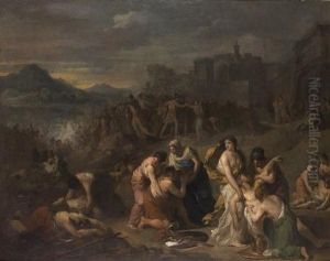 Le Devouement Des Filles De Sparte by Jean Charles Nicaise Perrin