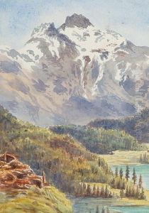 View From The Engadiner Colm, St Moritz by Mary Perrin