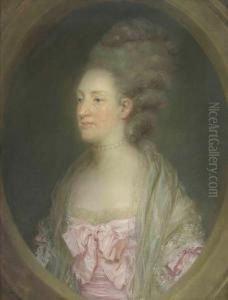 Portrait Of Louise, Landgrafin Von Hessen, Bust-length, In Arose-coloured Gown