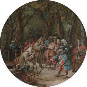 Six Costumed Monkeys Around A Table, Playing Cards by Pierre Josse Joseph Perrot