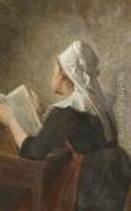 American, - Breton Woman Reading,1889 by Enoch Wood Perry