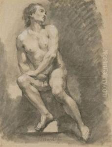 Academie D'homme Nu Assis, Vu De Face