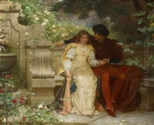 Lovers In A Garden by Charles E. Perugini