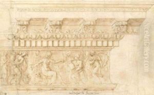 Projet D'entablement Avec Scene De Justice by Baldassare Peruzzi
