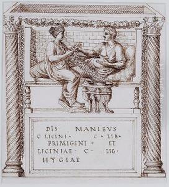 Study Of A Roman Tomb - view 1