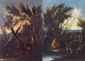 Paesaggio Con La Maddalena In Penitenza E Le Visioni Di Sant""""antonio Abate