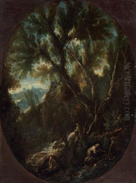 Paesaggio Con Monaci - view 1