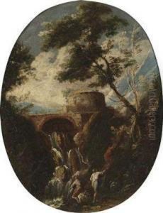 Two Mountain Landscapes by Antonio Francesco Peruzzini