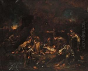 Paesaggio Con Frati by Antonio Francesco Peruzzini
