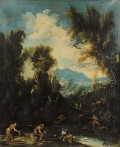 Paesaggio Con Figure by Antonio Francesco Peruzzini