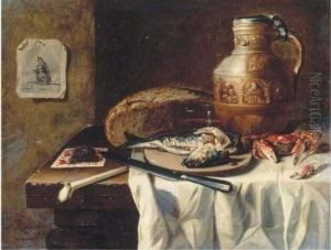 A Herring On A Wooden Plate