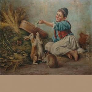 Feeding Rabbits by Geza Peske