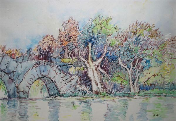 Pont Sur La Riviere En Automne - view 1