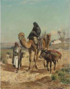 An Arab Traveler And His Wife