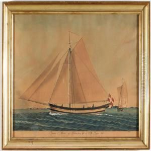The Yacht Johanne Marie Of Vordingborg Under The Command Of H.spur by Jorgen Peter Olsen