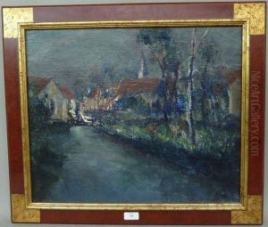 La Rue Du Village Vers L'eglise by Adolph Peterelle
