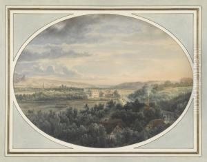 Flusslandschaft Mit Gutshof Und Gewerbebauten by Pieter Francis Peters