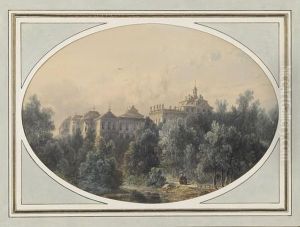 Schloss Ludwigsburg Mit Park Und Personenstaffage. by Pieter Francis Peters
