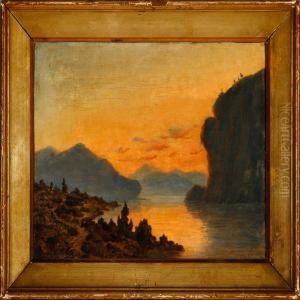 Midnight Sun At Lofoten by Carl Petersen