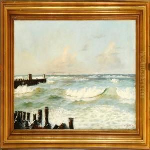 High Breakers Near Aharbour by Elias Petersen