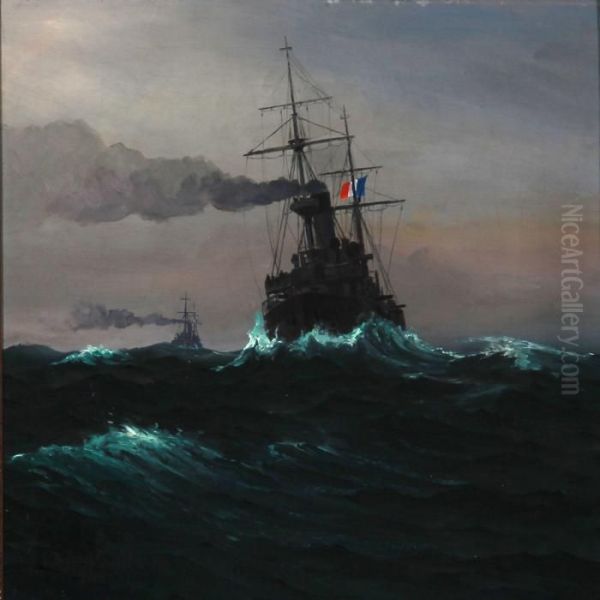 French Warships In The Biscay Bay - view 1