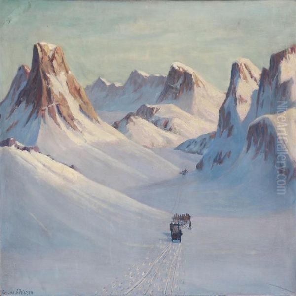 Sledge Driving On A Sunny Day In Greenland - view 1